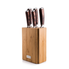 G21 Gourmet Nature 5 db-os késkészlet - bambusz tartóval konyhai eszköz