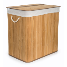  G21 szennyeskosár 150 l elválasztóval, bambusz fehér kosárral bútor
