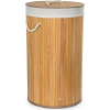 G21 szennyeskosár 55 l, bambusz kerek fehér kosárral (6355514)
