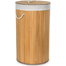 G21 szennyeskosár 55 l, bambusz kerek fehér kosárral (6355514) bútor
