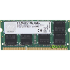 G.Skill 8GB Notebook DDR3 1600MHz CL11 F3-1600C11S-8GSL memória (ram)
