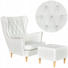  Gaja Öko Bőr Karosszék Lábtartóval Skandináv Családi Bútorok Fehér bútor