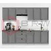Gala-Meble Linea Grey 260 cm konyhablokk