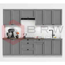 Gala-Meble Linea Grey 260 cm konyhablokk bútor
