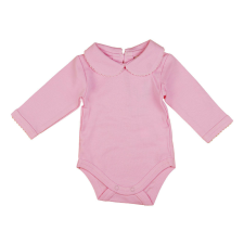 Galléros hosszú ujjú baba body rózsaszín kombidressz, body