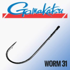 Gamakatsu WORM 31 HOOKS BLACK # 2 -es horog