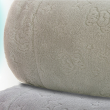 Gamberritos takaró plüss 80x110cm maci és csillag bézs 10878 babaágynemű, babapléd