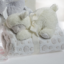 Gamberritos wellsoft takaró 80x110cm plüss játékkal bárány fehér 10899 babaágynemű, babapléd