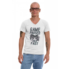 Game paused, talk fast - Férfi V Nyakú Póló férfi póló