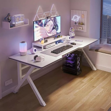 Gamer asztal minőségi íróasztal fehér 140x60x75 cm OTK-W2 íróasztal