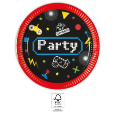 Gamer Gaming Party papírtányér 8 db-os 20 cm FSC party kellék