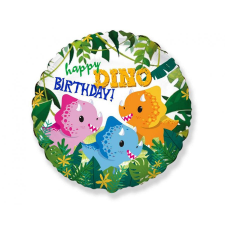 Gamer Happy Birthday Dino, Dinoszaurusz fólia lufi 46 cm (WP) party kellék