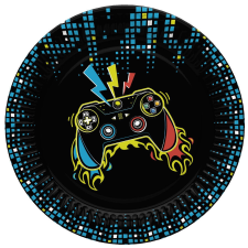 Gamer Play Pad papírtányér 8 db-os 22,7 cm party kellék