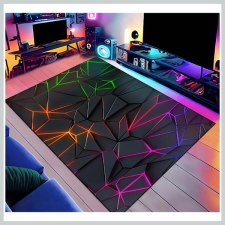 Gamer stílusú szőnyeg – neon geometriai mintával 80x120cm 75773953-80120 lakástextília