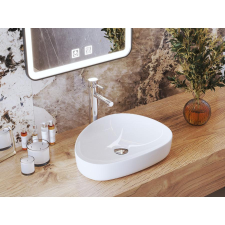 Gamma Bianco mosdókagyló, aszimmetrikus ovális, beépíthető szaniter