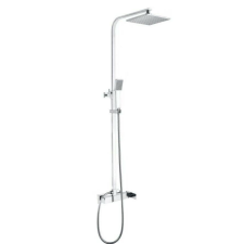 Gamma Cube esőztető zuhanyszett szögletes zuhanyfejjel króm, beépíthető csaptelep