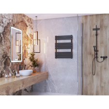 Gamma Design classic törölközőszárító radiátor 60cm x 80cm, fekete fűtőtest, radiátor