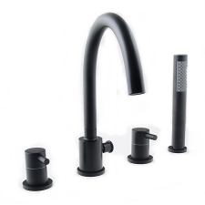 Gamma Roy kádtöltő csaptelep szett 4 részes, fekete, beépíthető csaptelep