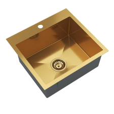 Gamma Stalowy S4845 egymedencés rozsdamentes acél mosogató, arany, beépíthető mosogatótálca