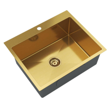 Gamma Stalowy S6050 egymedencés rozsdamentes acél mosogató, arany, beépíthető mosogatótálca