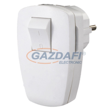 GAO 0108H Földelt lengő dugvilla kapcsolóval, műanyag, középső kivezetéses, fehér, 230V~ 50Hz, 16A villanyszerelés