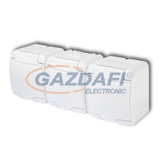 GAO 22161 Aquastar földelt csf. dugaszolóaljzat, 3-as, gyv., fehér IP44 villanyszerelés