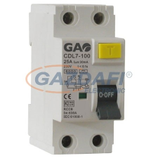 GAO 5924H Fi relé 2P 25A 300mA, fehér villanyszerelés