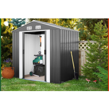 Gardebruk kerti ház tároló fészer fémház antracit 196x132x188cm (990741) kerti tárolás