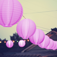 Garden Of Eden Elemes LED-es lampion – 20 cm – magenta kültéri világítás