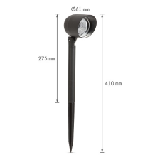 Garden Of Eden LED-es szolár lámpa fényvetővel, fekete, 410 mm, 11251 kültéri világítás