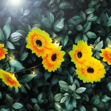 Garden Of Eden Szolár fényfüzér - virág - 2 m - 20 melegfehér LED kültéri világítás