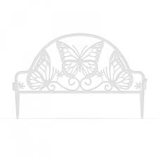 Garden Of Eden Virágágyás szegély/kerítés - (sorolható) - műanyag - 48x31 cm - fehér (11464WH) kerti dekoráció