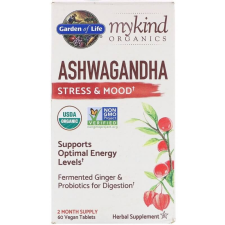 Garden of Life Ashwagandha, Stressz és hangulat, 60 db, Garden of Life, MyKind Organics vitamin és táplálékkiegészítő
