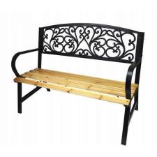 GardenLine dekoratív Kerti pad 120x56x87cm - barna-fekete kerti bútor