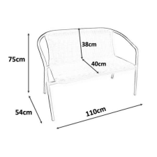  GardenLine "Fresco" kerti pad - 110 x 54 x 75 cm kerti bútor