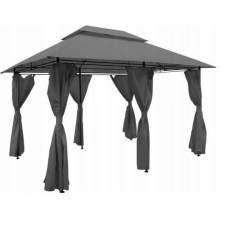 GardenLine Kerti pavilon/terasz, fémkeret függönyökkel, szürke, 3x4x2.65 m kerti bútor