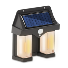 GardenLine Napelemes LED homlokzati lámpa, alkonykapcsolóval, fekete színben kültéri világítás
