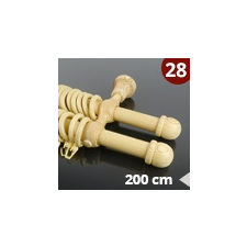 Gardinia Duo 28 mm fa karnis, kétsoros, fenyő, 200 cm karnis, függönyrúd