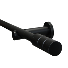 Gardinia Függönyrúdkészlet henger 19 mm átmérő 220 cm fekete matt karnis, függönyrúd