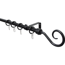 Gardinia Hook teljes stílusos karnisgarnitúra 13/16 mm fekete 130 cm-240 cm karnis, függönyrúd