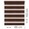 Gardinia Mini zebra roló - sávroló oldalfeszítéssel (Z725 csokoládébarna) ablakra: 86x150 cm