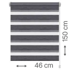 Gardinia Mini zebra roló - sávroló oldalfeszítéssel (Z744 szürke, csíkos) ablakra: 46x150 cm lakástextília