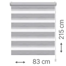 Gardinia Mini zebra roló - sávroló oldalfeszítéssel (Z753 szürke) ajtóra, ablakra: 83x215 cm lakástextília
