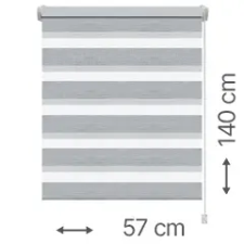 Gardinia Mini zebra roló - sávroló oldalfeszítéssel (Z761 ezüst, selyem) ablakra: 57x140 cm lakástextília