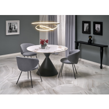  GARET étkezőasztal, kerek, szín: fehér márvány/fekete bútor