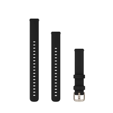 Garmin Lily 2 óraszíj 14 mm fekete szilikon krémarany csat okosóra kellék
