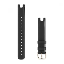 Garmin Lily óraszíj 14 mm fekete olasz bőr krémarany csat okosóra kellék