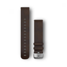 Garmin Vivomove HR 20mm sötétbarna bőr ezüst csat (Quick Release) okosóra kellék
