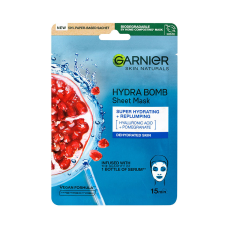 Garnier SKIN NATURALS Hydra Bomb Gránátalma szem körüli textilmaszk (28g) arcpakolás, arcmaszk