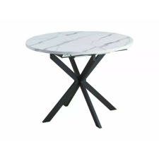  Gaston Bővíthető Kerek Étkezőasztal Márvány Hatású Fehér Lappal bútor